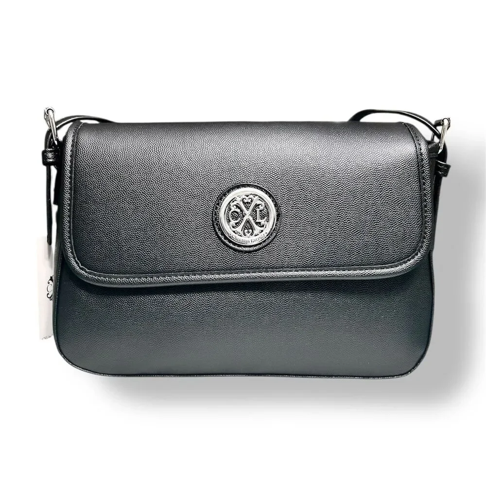 CXL by‎ Christian Lacroix Karen Black Caviar Shoulder Bag Vegan Leather Classic